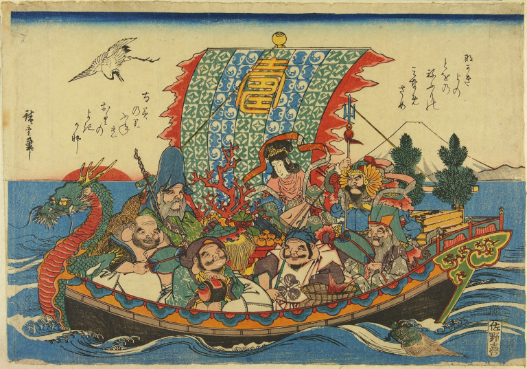 Seven Lucky Gods onto the Takarabune